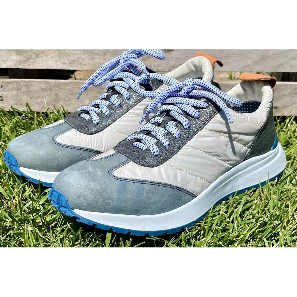 Martin Dingman Shoes Mens Size 8.5 Blue Leather Casual Walking Sneakers 740474M